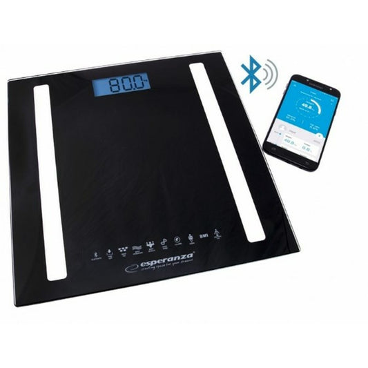 Digital Bathroom Scales Esperanza EBS016K Black Glass Tempered Glass Tempered glass 180 kg (1 Piece)-0